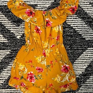 Size small mustard floral romper
